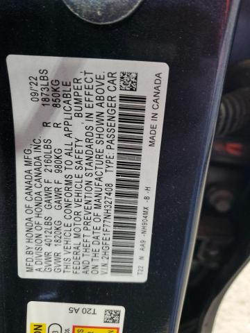 2022 HONDA CIVIC EX - 2HGFE1F77NH327408