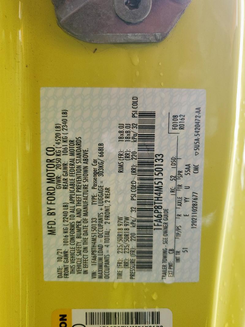 2021 FORD MUSTANG - 1FA6P8TH4M5150133