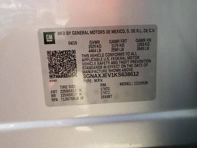 2019 CHEVROLET EQUINOX LT - 3GNAXJEV1KS638612