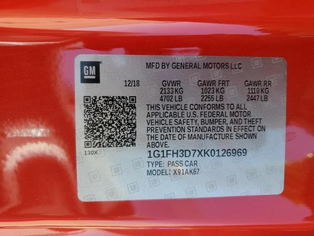 2019 CHEVROLET CAMARO SS - 1G1FH3D7XK0126969