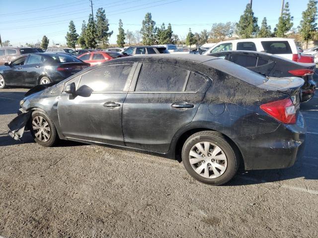 HONDA CIVIC LX 2012 black sedan 4d gas 19XFB2F50CE388197 photo #3