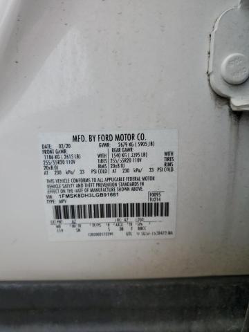 2020 FORD EXPLORER X 1FMSK8DH3LGB91681