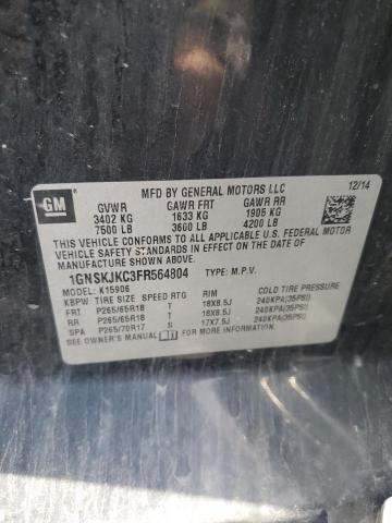 2015 CHEVROLET SUBURBAN K 1GNSKJKC3FR564804