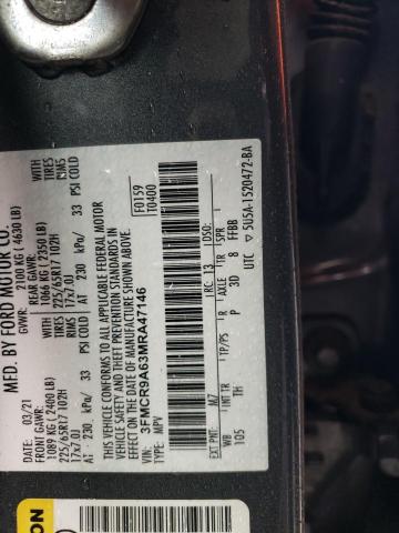 2021 FORD BRONCO SPO - 3FMCR9A63MRA47146