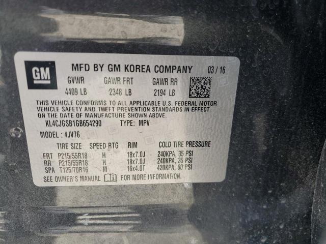 2016 BUICK ALL OTHER KL4CJGSB1GB654290