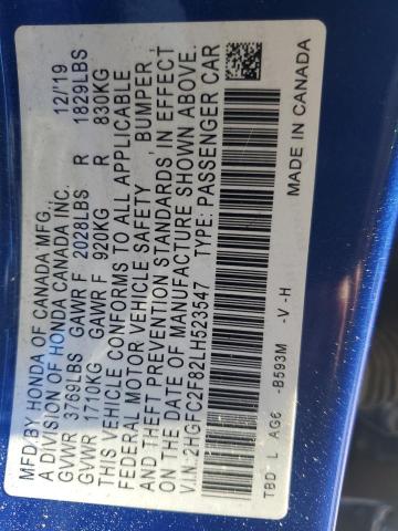 2020 HONDA CIVIC SPOR - 2HGFC2F82LH523547