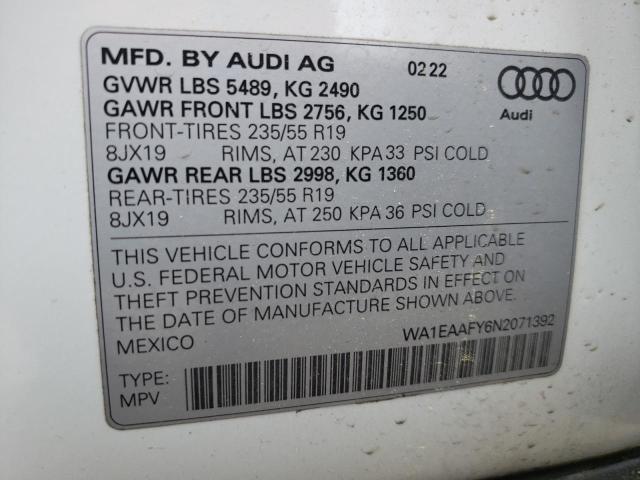 2022 AUDI Q5 PREMIUM - WA1EAAFY6N2071392