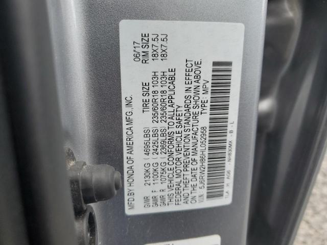 2017 HONDA CR-V EXL - 5J6RW2H86HL052958