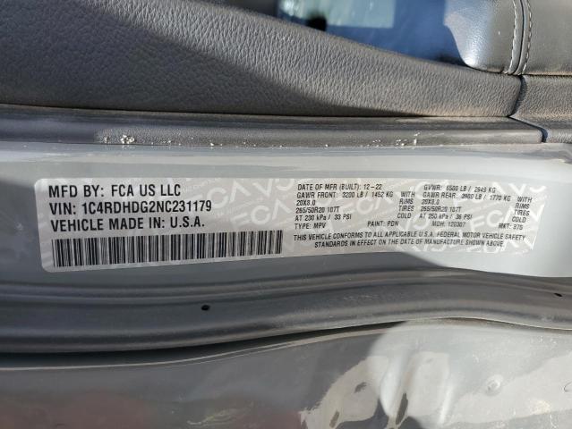 2022 DODGE DURANGO GT 1C4RDHDG2NC231179