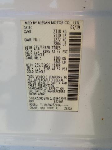 2019 NISSAN MURANO S - 5N1AZ2MJ8KN139495