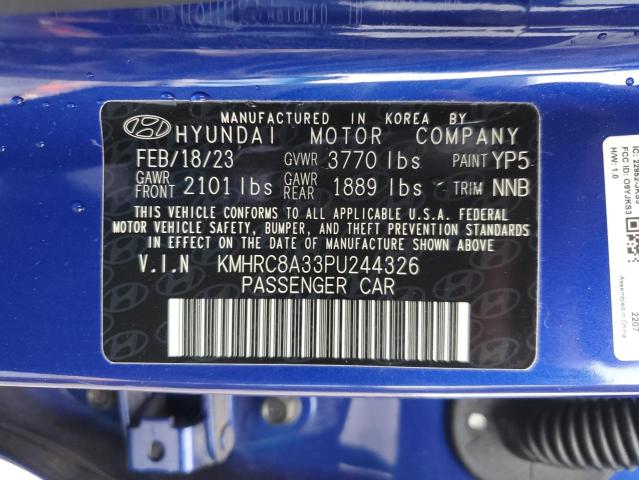 2023 HYUNDAI VENUE SEL - KMHRC8A33PU244326