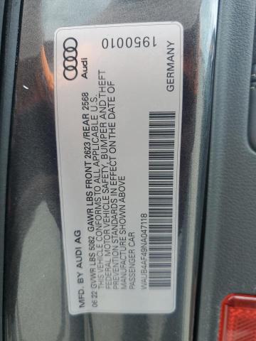 2022 AUDI S4 PREMIUM WAUB4AF49NA047118