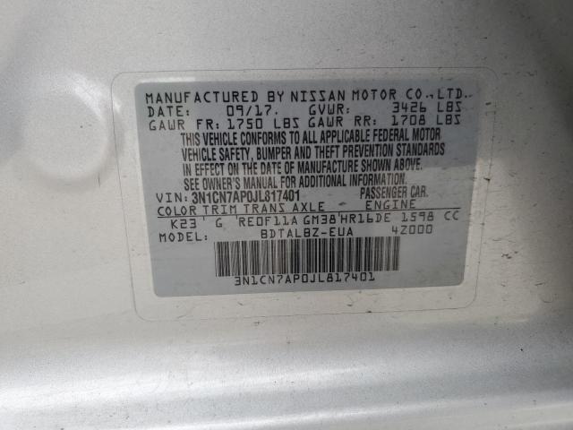 2018 NISSAN SENTRA NIS - 3N1CN7AP0JL817401