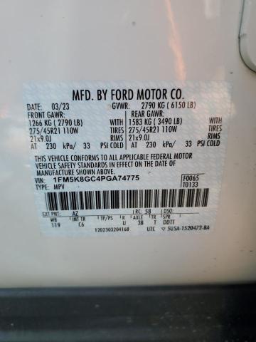2023 FORD EXPLORER S 1FM5K8GC4PGA74775