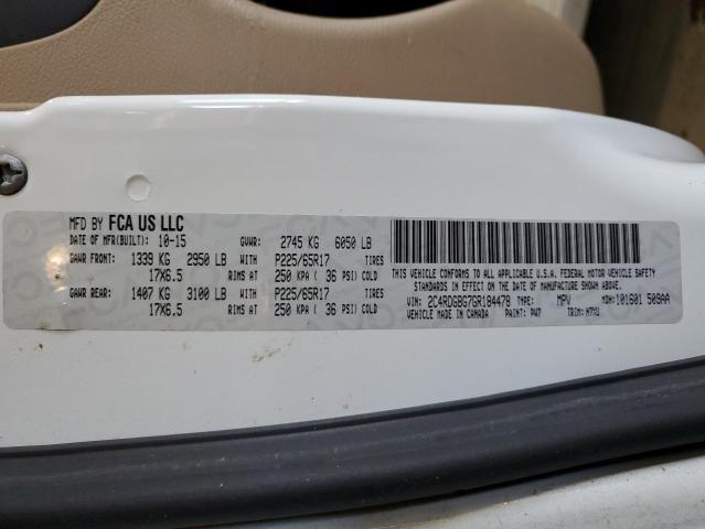 2016 DODGE GRAND CARA 2C4RDGBG7GR184478