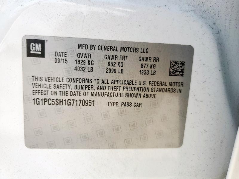 2016 CHEVROLET CRUZE LIMI - 1G1PC5SH1G7170951