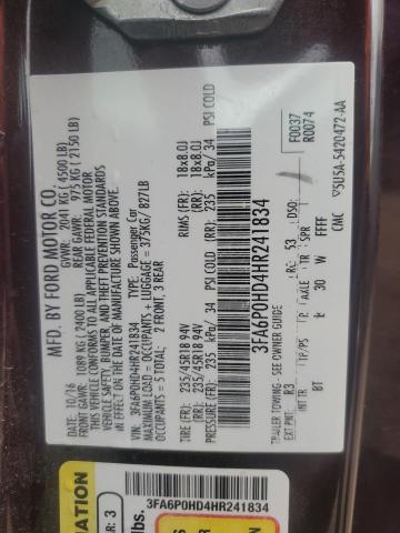 2017 FORD FUSION SE - 3FA6P0HD4HR241834