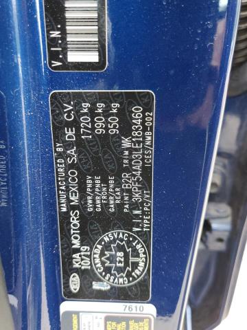 3KPF54AD3LE183460 2020 KIA FORTE