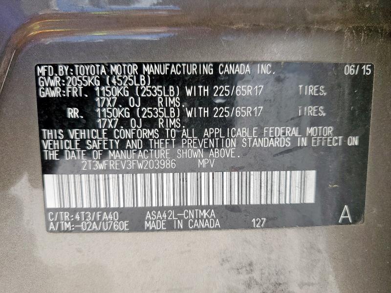 2015 TOYOTA RAV4 XLE - 2T3WFREV3FW203986