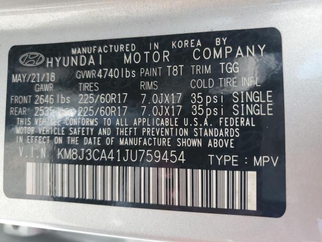 2018 HYUNDAI TUCSON SEL KM8J3CA41JU759454