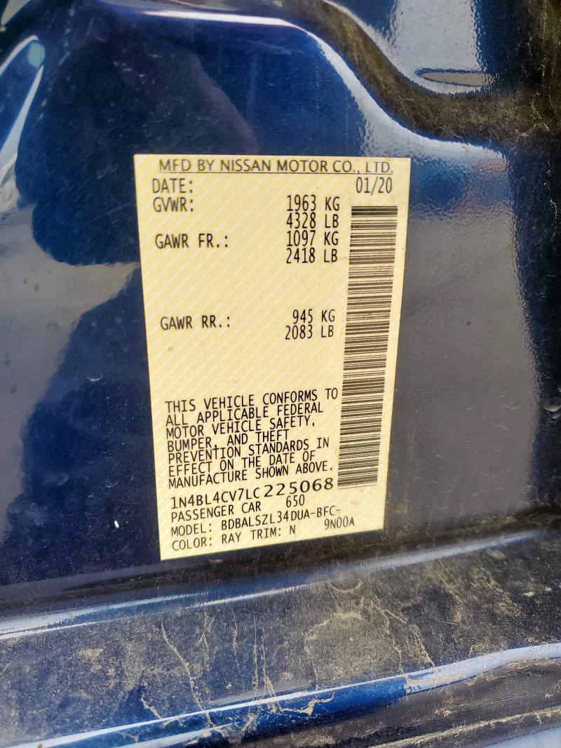 2020 NISSAN ALTIMA SR 1N4BL4CV7LC225068
