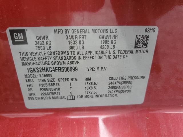 2015 GMC YUKON XL K - 1GKS2HKC4FR608699