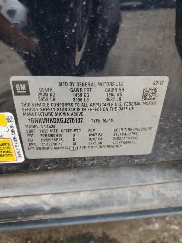 2016 CHEVROLET TRAVERSE L 1GNKVHKDXGJ276187