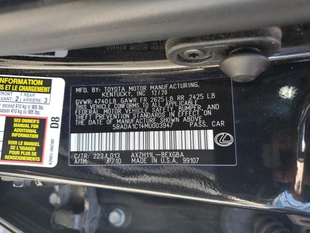 2021 LEXUS ES 300H 58ADA1C14MU003947