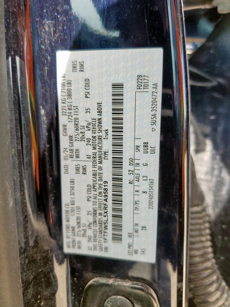 2024 FORD F150 LARIA 1FTFW5L5XRFA95819