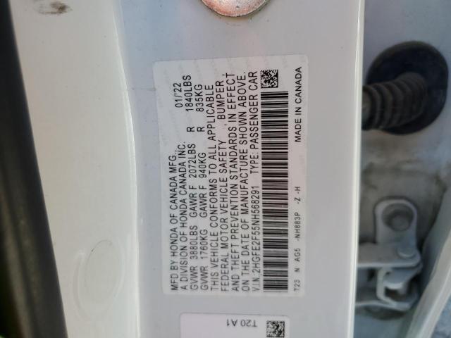 2022 HONDA CIVIC SPOR - 2HGFE2F55NH568291