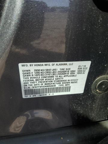2019 HONDA PILOT EX 5FNYF6H33KB053640
