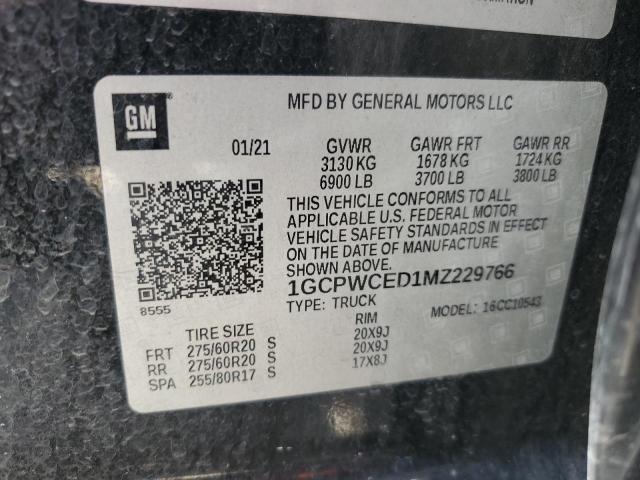 2021 CHEVROLET SILVERADO - 1GCPWCED1MZ229766