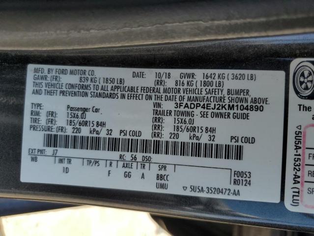 2019 FORD FIESTA SE - 3FADP4EJ2KM104890