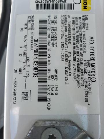 2018 FORD FUSION SE - 3FA6P0LU4JR208703