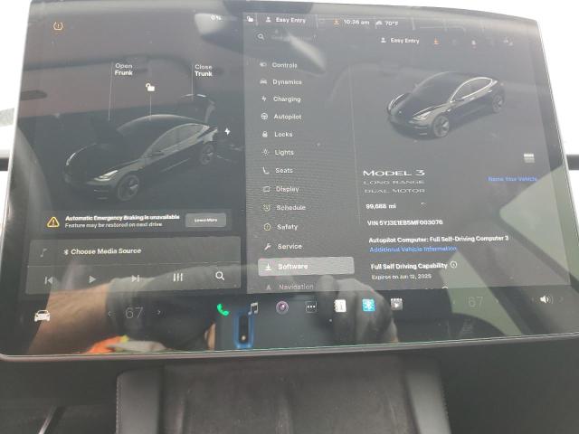 2021 TESLA MODEL 3 5YJ3E1EB5MF003076