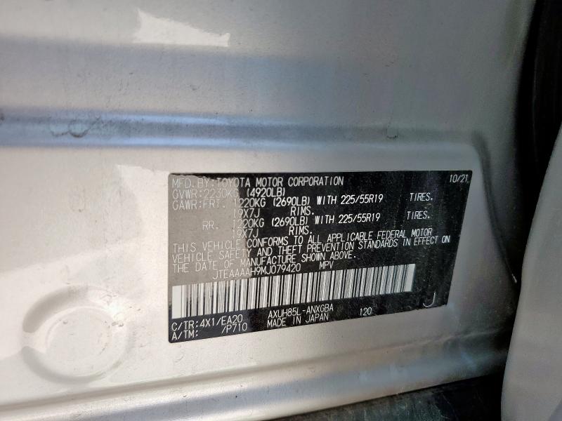 2021 TOYOTA VENZA LE JTEAAAAH9MJ079420