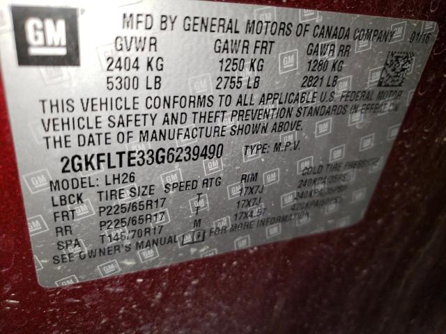 2016 GMC TERRAIN SL - 2GKFLTE33G6239490