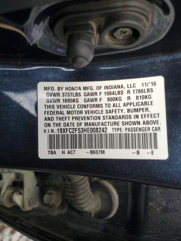 2017 HONDA CIVIC LX 19XFC2F53HE008242