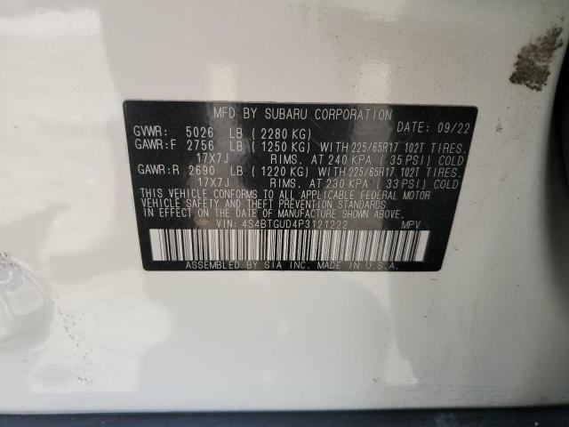 2023 SUBARU OUTBACK 4S4BTGUD4P3121222