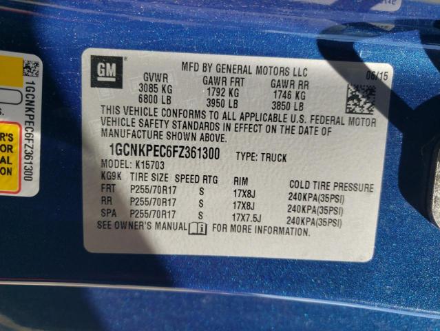 2015 CHEVROLET SILVERADO - 1GCNKPEC6FZ361300