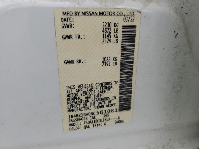 2022 NISSAN LEAF S PLU 1N4BZ1BV0NC561081
