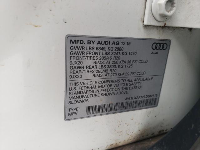 2020 AUDI Q7 PREMIUM - WA1LXAF72LD002715