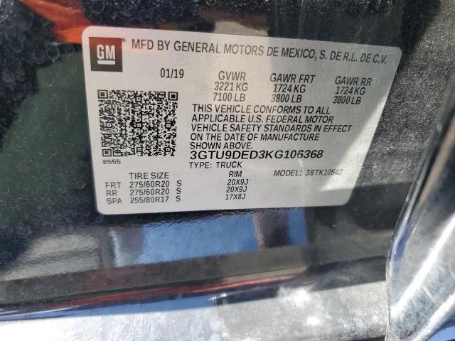 2019 GMC SIERRA K15 - 3GTU9DED3KG106368
