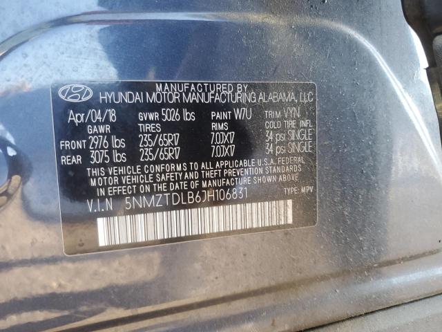 2018 HYUNDAI SANTA FE S - 5NMZTDLB6JH106831