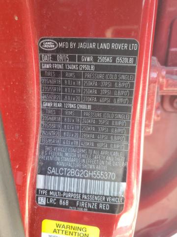 2016 LAND ROVER DISCOVERY - SALCT2BG2GH555370