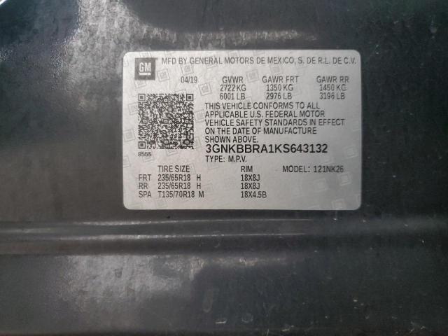 2019 CHEVROLET BLAZER 1LT 3GNKBBRA1KS643132
