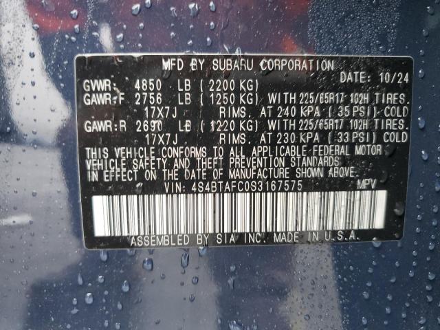 2025 SUBARU OUTBACK PR 4S4BTAFC0S3167575