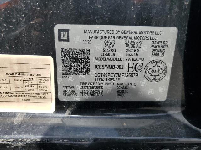 2021 GMC SIERRA K25 1GT49PEY7MF126079