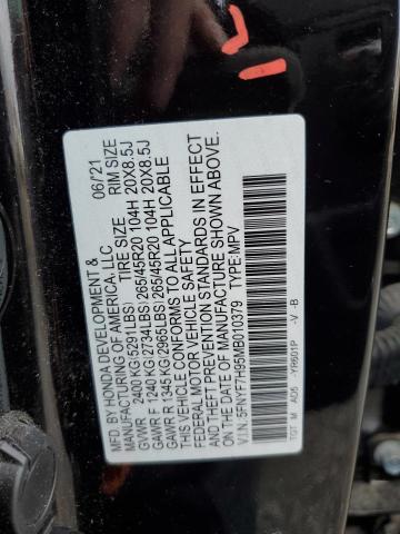 2021 HONDA PASSPORT T 5FNYF7H95MB010379