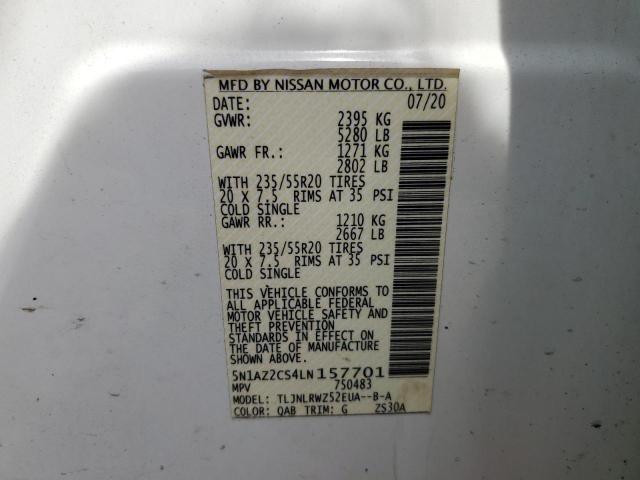 2020 NISSAN MURANO SL 5N1AZ2CS4LN157701